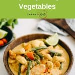 thermomix satay vegetables in brown bowl lots of sauce