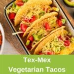 plate of tacos. Pinterest banner